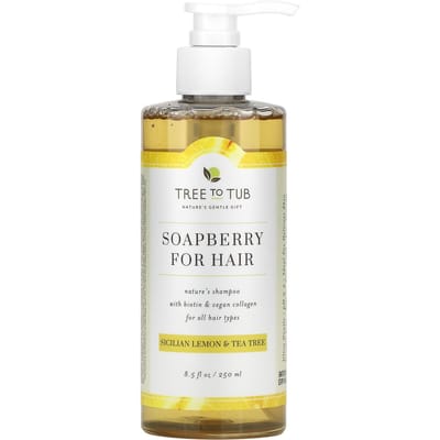 Tree To Tub, Shampoing à la savonnette, tous types de cheveux, citron de Sicile et arbre à thé, 250 ml (250 ml) white