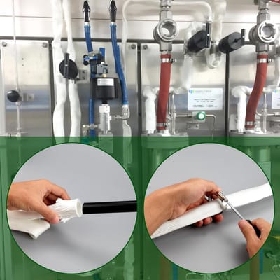 Exhaustslang 25 mm voor aggregaten - 450 cm uitlaatpijp voor hulpverwarming met isolatie en glasvezelsleeving