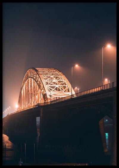 Poster Waalbrug Nijmegen - 50x70cm - Poster steden