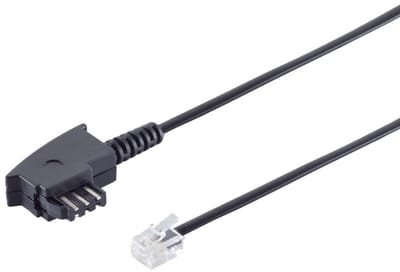 TAE-F - RJ11 telecom kabel | Duitsland (oud) | zwart | 15 meter