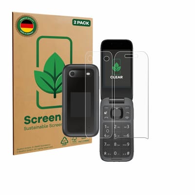 2 Stuks Screenprotector voor Nokia 2660 Flip (Voor+Achter) - Hoogwaardige Beschermfolie transparant