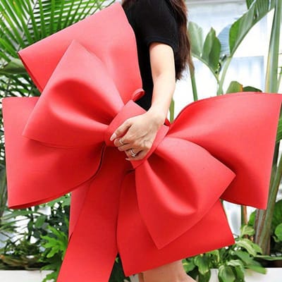 Nœud Géant Décorations de Noël DIY EVA Grand Nœud Kit de Fabrication Présentoir de Magasin Arche de Mariage Fête d'Anniversaire Festival 30cm red