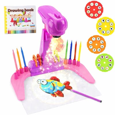 JUMALU – Tekenprojector – Tekenmachine met 32 Motieven – Creatieve Tekentafel voor Kids & Volwassenen – Inclusief Kleur Stiften – Educatief Speelgoed