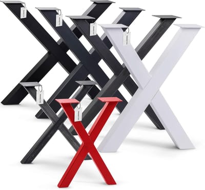 Tafelpoot X-model met gesloten profielen 40x40 mm staal voor tafelblad