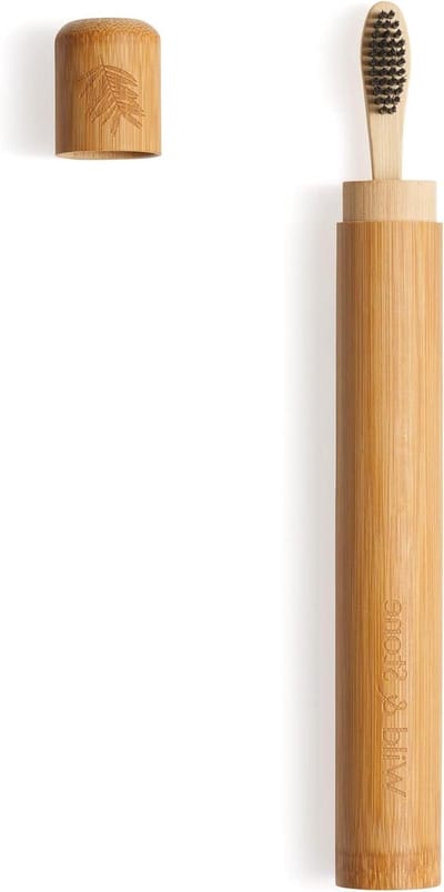 Tandenborstel Hoes - Reis Etui - Hygiënisch Opbergen - Biologisch Afbreekbaar - 21 cm Lengte - Bruin