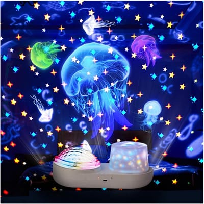 Daity 1 Pack - Star Projector Nachtlampje - Dubbele kindernachtlampprojector met USB-kabel - 360 graden draaibare LED Galaxy-projector voor kinderfeestjes - verjaardagssterrenprojector voor slaapkamerdecoratie