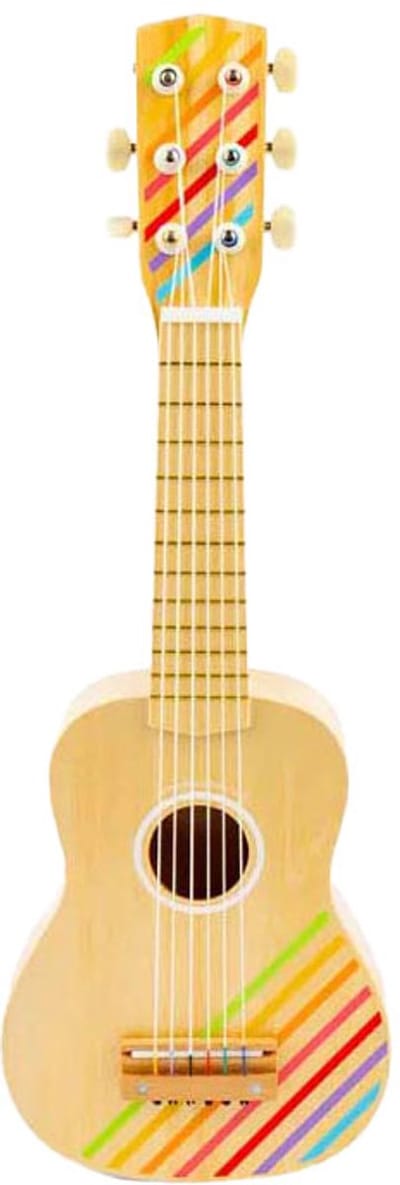 BigJigs houten gitaar speelgoed instrument voor kinderen - multi kleuren.