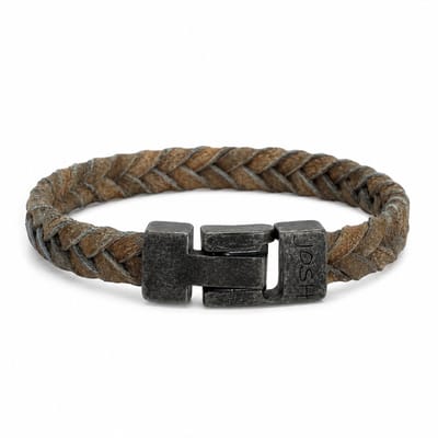 Josh Leren Armband 24919-BRA-VB/GREY L-1 21.5cm