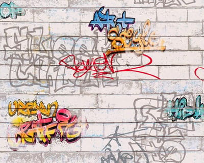 GRAFFITI BEHANGPAPIER | Kinderkamer - meerkleurig wit - A.S. Création Boys & Girls 6