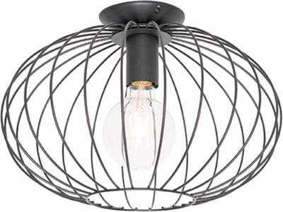 QAZQA margarita - Design Hanglamp - 1 lichts - Ø 36 cm - Zwart - Woonkamer | Slaapkamer | Keuken