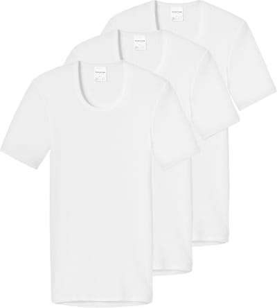 Schiesser Heren onder t-shirts 3 pack Original Classics dubbelrib