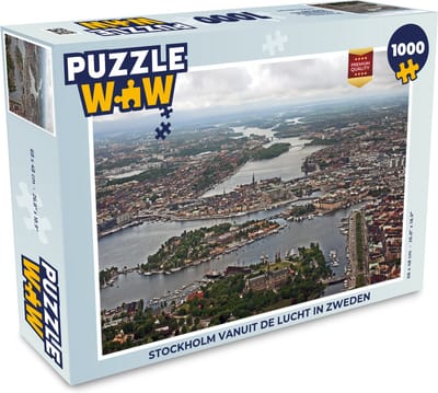 Puzzel Stockholm vanuit de lucht in Zweden - Legpuzzel - Puzzel 1000 stukjes volwassenen