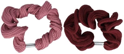 Haarsoires Haarelastieken Basic - Gedraaid - Rood Roze – Set van 2 - Eenvoudige Haar Elastieken voor Dagelijks Gebruik