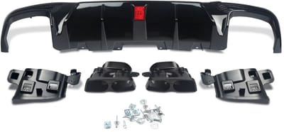 Achterdiffuser - Glanzend Zwart met Punten - Auto Accessoires - Voor Mercedes GLE W166/X166 AMG-Line (GLE400/GLE350)