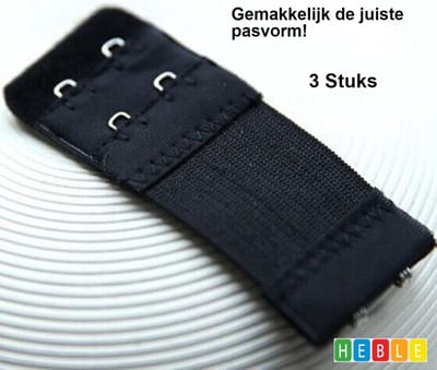 * 3x Verlengstukje voor BH 38 mm - 3-Pack - BH verlengstuk - 2Haaks - Multipack Verlengstuk - BH verbreden *