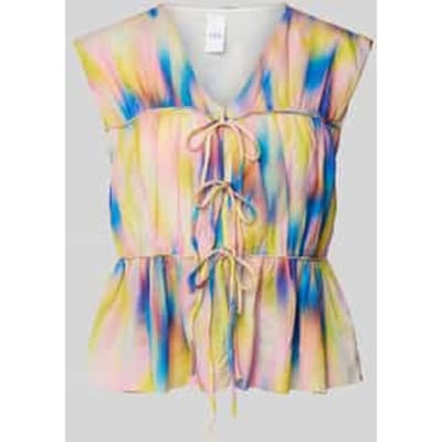 Relaxed fit blousetop met vetersluiting, model 'VIRANO'