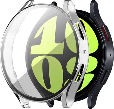 Strap-it Hard case hoesje met glas - geschikt voor Samsung Galaxy Watch 6 44mm - transparante hoes met screenprotector