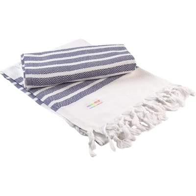 ARTG Hamamzz Dalaman Handdoek (Witte/franse marine)