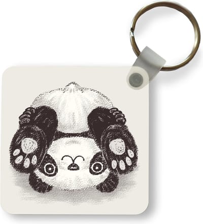 Sleutelhanger - Uitdeelcadeautjes - Voet - Panda - Zwart - Wit - Plastic