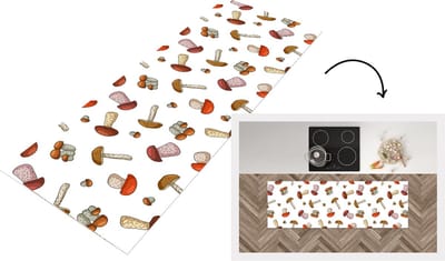 Keukenloper - Loper keuken - Paddenstoel - Patroon - Cartoon - 150x50 cm - Keukenloper vinyl