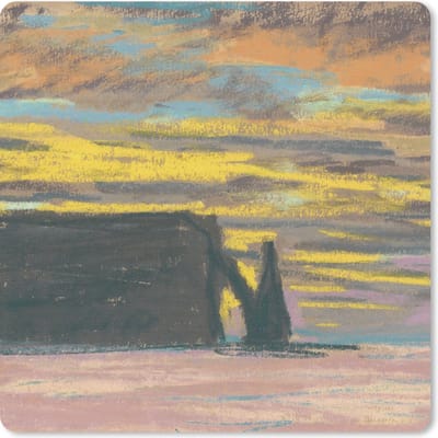 Muismat 20x20 cm - Mousepad Aiguille en Porte d'Aval zonsondergang - Claude Monet - Muismatten
