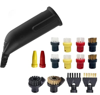 EXCITAT Stoomreiniger accessoires - ronde borstelset - reservesproeiers - Geschikt voor Kärcher stoomreinigers Easyfix, SC1, SC2, SC3, SC4, SC5 - 15 accessoires