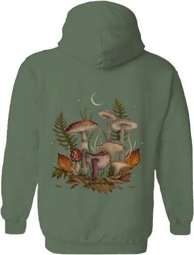 Paddestoelen Autumn Mushrooms The Coloured House Hoodie S