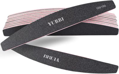 YUBBI 20 Stuks Dubbelzijdige Zebra Nagel Vijl - NagelVijl- Nail Files - Manicure Set - Nagelverzorging - 100/180 grit - Zwart