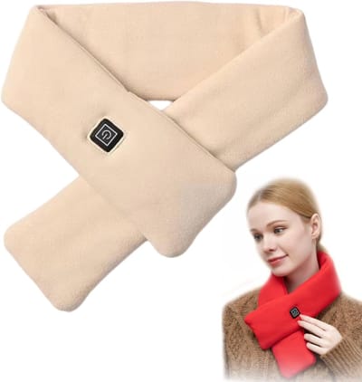 Verwarmingssjaal met Powerbank - Elektrische Halsverwarmer met 3 Warmteniveaus-beige