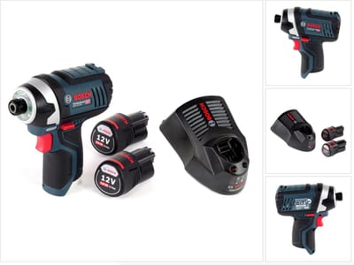 Bosch GDR 12V-105 accu-slagmoersleutel 12V 105Nm 1/4" + 2x 3.0 Ah accu + lader
