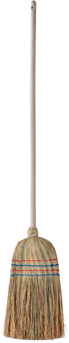 KADAX Rijststrobezem, rijstbezem, houten bezem, functionele strobezem, bezem van zorogras, heksenbezem, rijststro bezem (L: 140 cm)