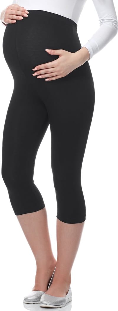 Be Mammy Dames Leggings - Zwangerschapskleding – ¾ Lange – Viscose – Zwart – S – BE-BE20-279-LE