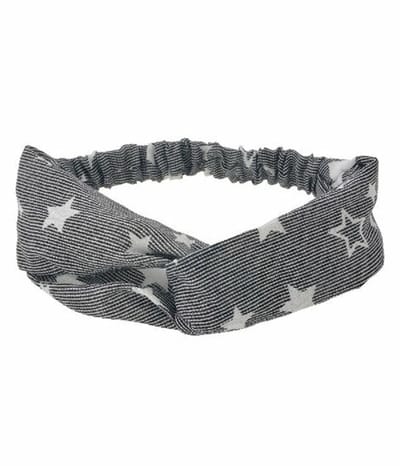 Haarsoires Haarband Twist 5cm – Sterrenprint – Gladde Stof – Wit Zwart - Zachte Knoop Hoofdband - Haaraccessoire voor Dames & Meisjes