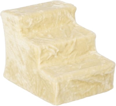 PawHut Hondentrap - 35 cm Hoog - Met Pluche Optiek - Voor Katten Tot 4,5 kg - Beige