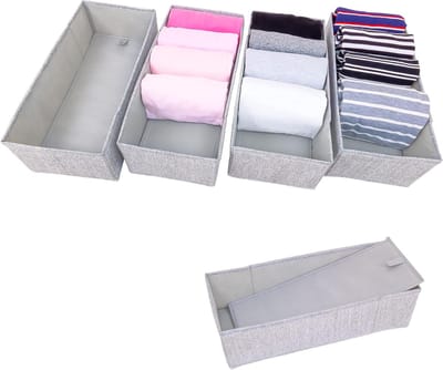 Famanu - Malm Lade Organizer Set 4-delig, file folding box voor IKEA MALM commode, verticale kleding organizer voor tops, sportkleding en kinderkleding, lade opbergsysteem voor luiertafel