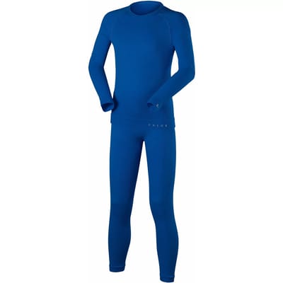 FALKE Maximum Warm SET sneldrogend functioneel lange mouwen top en panty onderlaag set kinderen blauw - maat 110-116