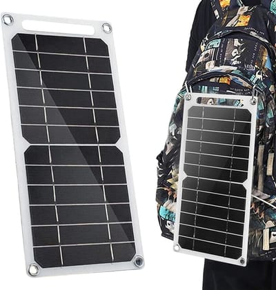 USB Zonnepaneel - Draagbare Zonnecel - Outdoor Opladen - Efficiënte Zonne-omzetting - 6 Watt - Zwart