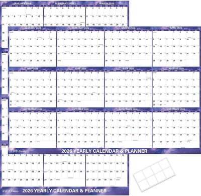 Grote Wandkalender 2026 - Jaarkalender Formaat 61x91 cm