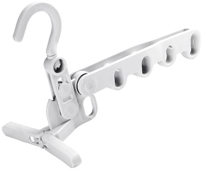 Dailygoods- Droogrek Stevig - Opvouwbaar - Draagbaar - 5 Ophanggaten - Voor Over de Deur - Duurzaam Kunststof - Kledingrek