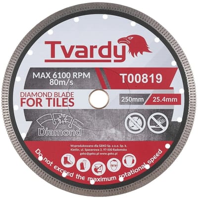 Tvardy Diamantschijf - Gesloten Rand - Voor Gres en Natuursteen - 250 mm - Universeel Gebruik