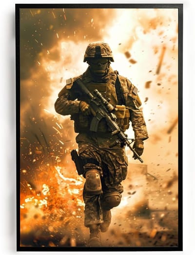 Poster game room soldaat A4 - Gamekamer ideeen inspiratie