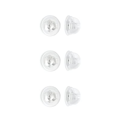 siliconen achterkantjes oorbellen zilver - 6 stuks