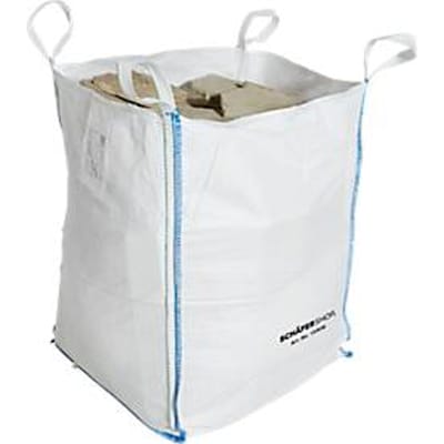 Containerzak Schäfer Shop Genius Big Bag, open top, tot 1,5 t, 4 hijslussen, 5 stuks, B 900 x D 900 x H 1200 mm, wit
