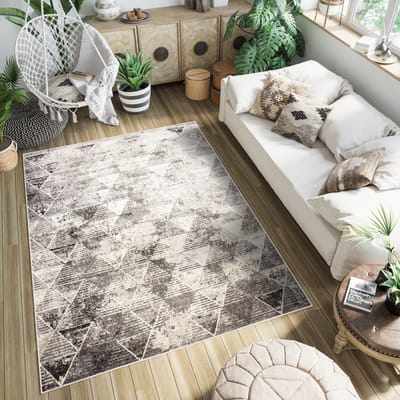 Tapiso Petra Vloerkleed Modern Laagpolig Beige Tapijt Maat- 80x150