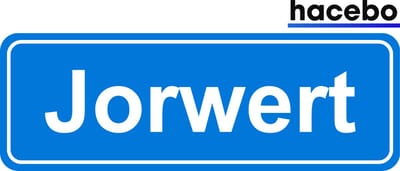 Hacebo - Plaatsnaam Sticker - 29x10 CM - Jorwert sticker - Verkeersborden sticker - grappige cadeaus - Jorwert