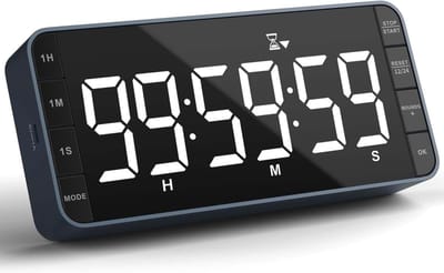 Thijox - 7,8 inch grote LED Keukentimer met 99U Countdown, 5 Alarmen, 4 Volumeniveaus, Magnetisch en Oplaadbaar - Perfect voor Koken, Klaslokaal en Th