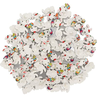 80 Boutons Lapin en Bois Boutons en Bois Exquis Légers Boutons de Couture avec Petit Trou pour Vêtements Tricot