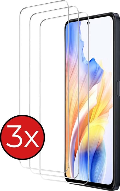 Screenprotector - 3 Stuks - Geschikt voor OPPO A58 - Extra Sterk - Beschermglas - Gehard Glas - Tempered Glass - Screen Protector
