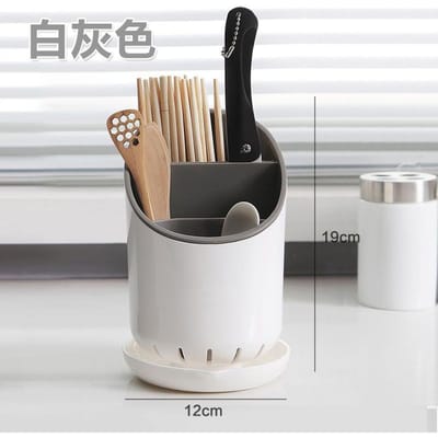 1 STUK Keukenopberg Chopsticks Buis Rond Ruimtebesparend Bestek Opberg Houder Met Afdruipplaat Keuken Chopstick Afdruipbak black