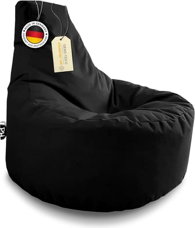 Gamer Zitzak - Zit zak - Ontspannen & Spelen - Waterafstotend Nylon - 80 cm diameter - Zwart